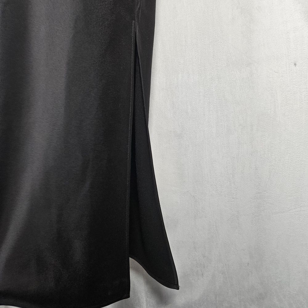 Anthropologie BHLDN Dress 8 Cali Satin Black Midi Slip Strappy Bridesmaid Prom - Picture 12 of 16